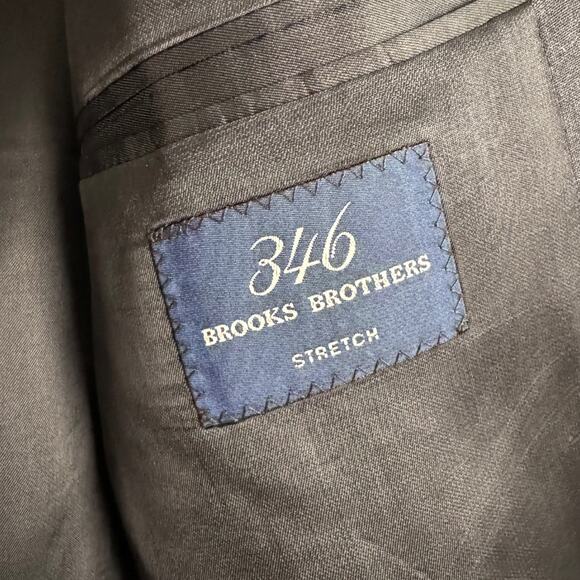 Brooks Brothers 346 Wool Stretch Charcoal Gray Pin Stripe Blazer Men's 46L - Picture 13 of 14